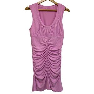 FP Movement Ruched Sleeveless Mini Dress Built-In Shorts Pink Size Large